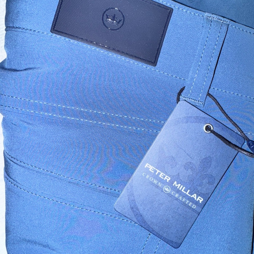 Men’s Peter Millar Sky Blue Dress Pants 36x32 stylishly comfortable and modern.